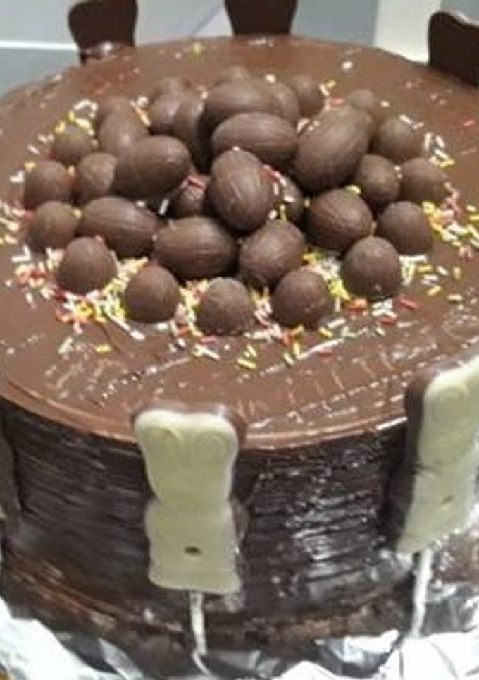 Una foto de Tarta de obleas con crema de avellanas
