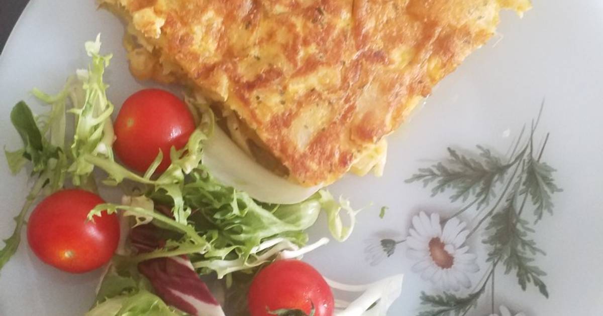 Tortilla de patatas y bacalao Receta de Ángel Sebastian García Cookpad