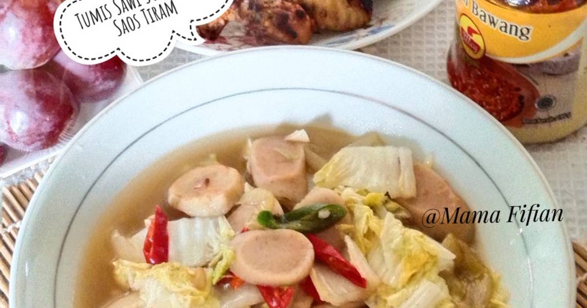 Resep Tumis Sawi Sosis Baso Saos Tiram Oleh Lanjarsih Mama Fifian