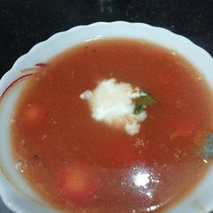 Carrot tomato soup A picture of Carrot tomato soup.