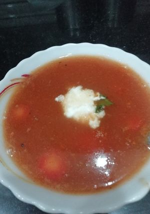 A picture of Carrot tomato soup.
