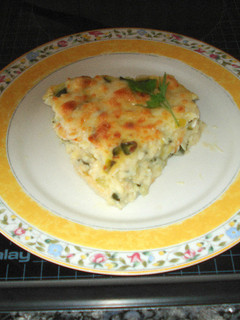 Una foto de Pastel de zapallitos y bacalao