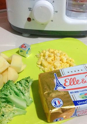 Foto resep MPASI 6m+ ; potato broccoli sauce sweet corn and cheese