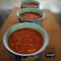 Cream of tomato soup A picture of Cream of tomato soup.