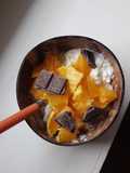 Cottage cheese à l'orange et au chocolat