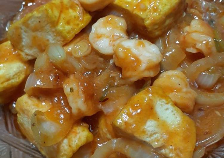 Udang tahu asam manis