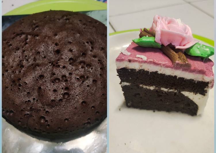 Resep Base Cake Coklat/Kue Ultah 3 Telur Kukus/Panggang Anti Gagal