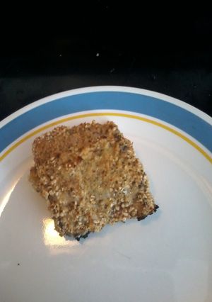 A picture of Breaded baked salmon.