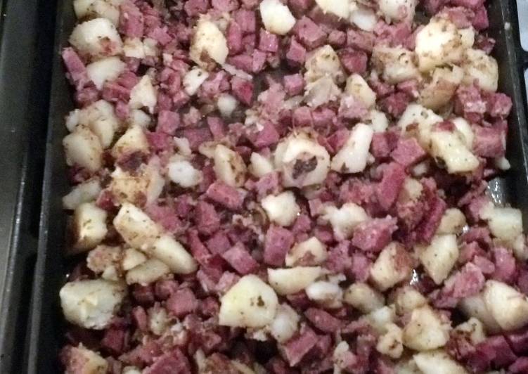 Steps to Prepare Quick Easy corned beef hash