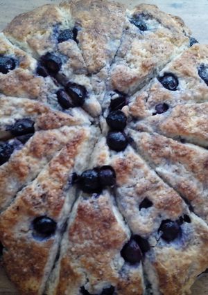 A picture of Rich Blueberry Scones.