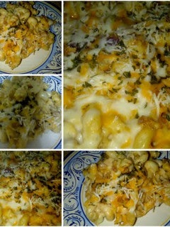 A picture of Baked Macaroni n Cheese with Bacon & Bread Crumbs.