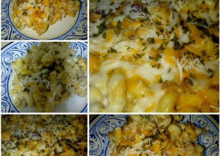 Steps to Make Award-winning Baked Macaroni n Cheese with Bacon & Bread Crumbs