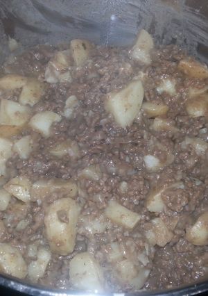 A picture of Dad's Beef and Potato Goulash.