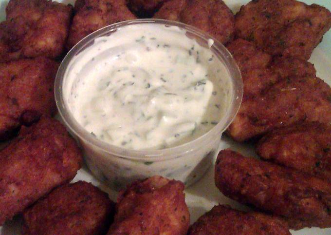 Vickys Chicken Pakoras with a cool Raita Dip, GF DF EF SF NF