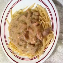 A picture of Pork Chop Pasta.