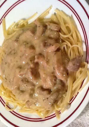 A picture of Pork Chop Pasta.