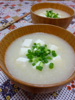 A picture of Thick and Creamy Miso Soup with Potato and Tofu.
