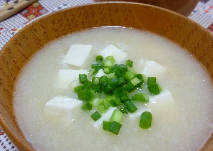 Thick and Creamy Miso Soup with Potato and Tofu