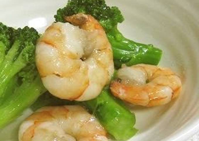 Lightly-seasoned Shrimp and Broccoli for Bentos