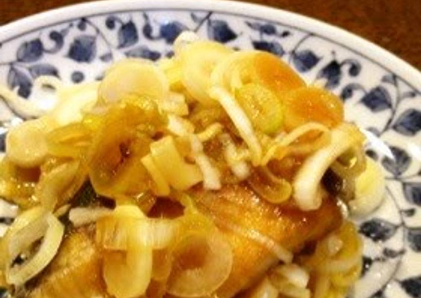 Fried Yellowtail with Green Onions and Ponzu Sauce