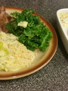 A picture of Tender Roast Beef, with Mustard and Cream Baked Leeks.