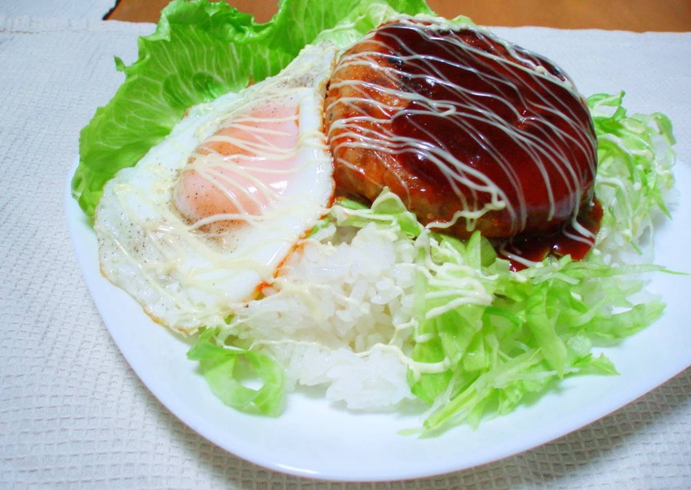 Healthy Loco Moco with Sardine Hamburgers