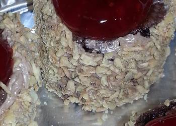Easy Make Recipe Luscious Brownie Cream Cake with Nut Crunch Delicious Simple