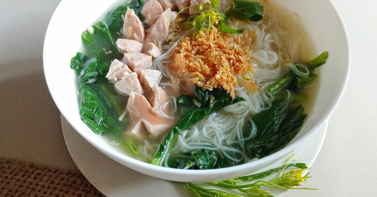 Soun Kuah Sawi Sosis