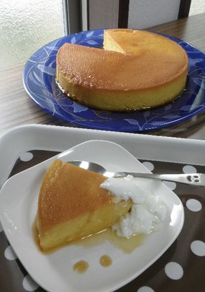 A picture of Easy Kabocha Pudding in a Frying Pan.