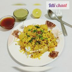 Leftover idli chaat A picture of Leftover idli chaat.