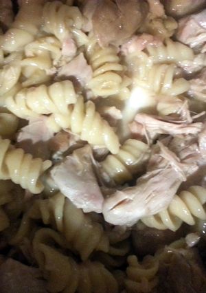 A picture of Low fat organic chicken pasta.