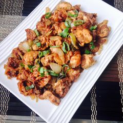 A picture of Chilli Mushroom Fry.