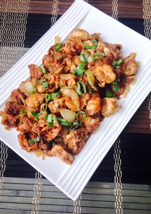 A picture of Chilli Mushroom Fry.