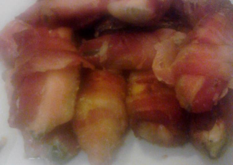 Recipe of Perfect Maple bacon wrapped, cream cheese stuffed jalapenos
