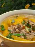 Canh bí đỏ nấu thịt xay