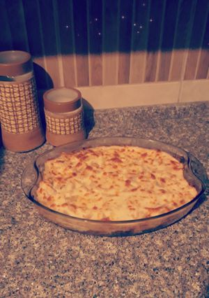 صورة لوصفة معكرونة البشاميل بالدجاج