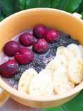 Overnight oatmeal cherry 🍒 🍫choco🍌 banana อาหารเช้าคลีน