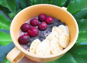 รูปของ Overnight oatmeal cherry 🍒 🍫choco🍌 banana อาหารเช้าคลีน