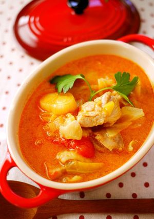 A picture of Perfect with Rice! Chicken and Tomato Milk Soup.