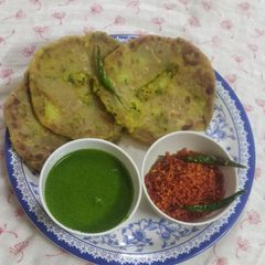 Whole wheat flour stuff paratha A picture of Whole wheat flour stuff paratha.