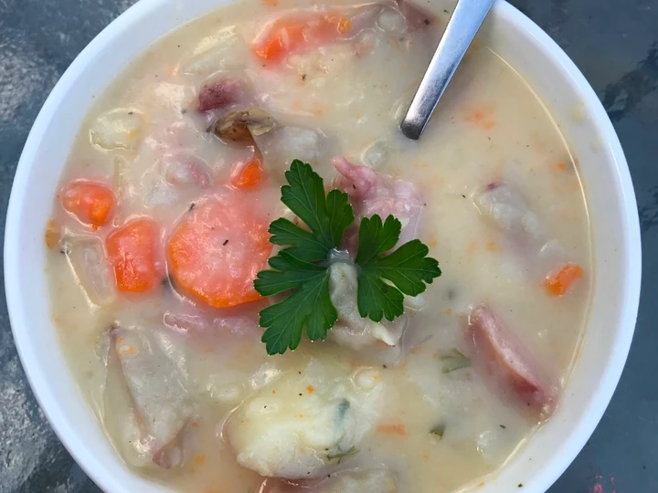 Easy Steps to Prepare Recipes Ham and Potato Soup the  Makes Drooling Delicious.