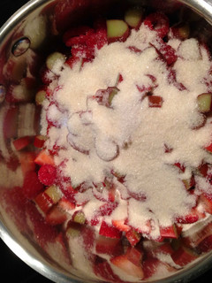 A picture of Raspberry Strawberry Rhubarb Jam.