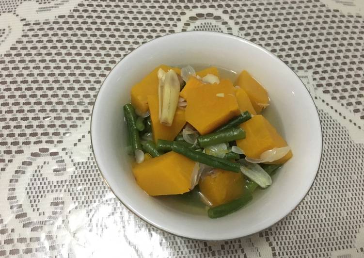 Cara Gampang Menyiapkan Sayur bening kacang panjang &amp; labu kuning, Bikin Ngiler