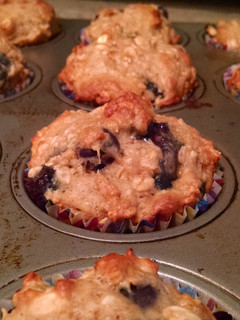 A picture of Healthy Blueberry Oatmeal Muffins.