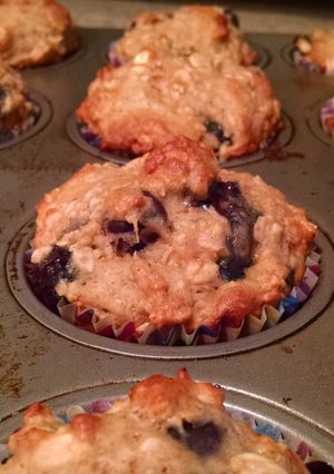 A picture of Healthy Blueberry Oatmeal Muffins.