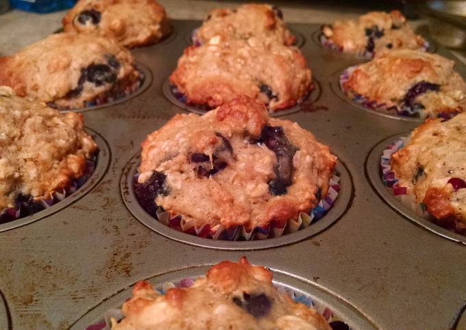 Healthy Blueberry Oatmeal Muffins