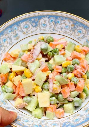 Hình của món Salad Nga ngon tuyệt mà không béo.
