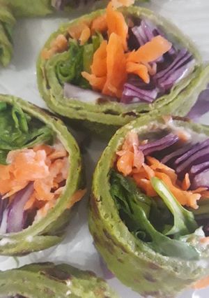Una foto de Rolls vegetarianos