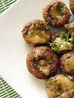 A picture of Baked Mushrooms With Sweet Chilli Soy Sauce.