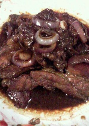 A picture of Filipino-Style Pork Steak.